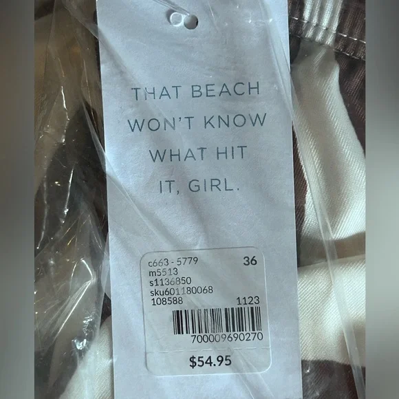 Lane Bryant zebra stripe side slit swim skirt, super plus sizes - Picture 10 of 13